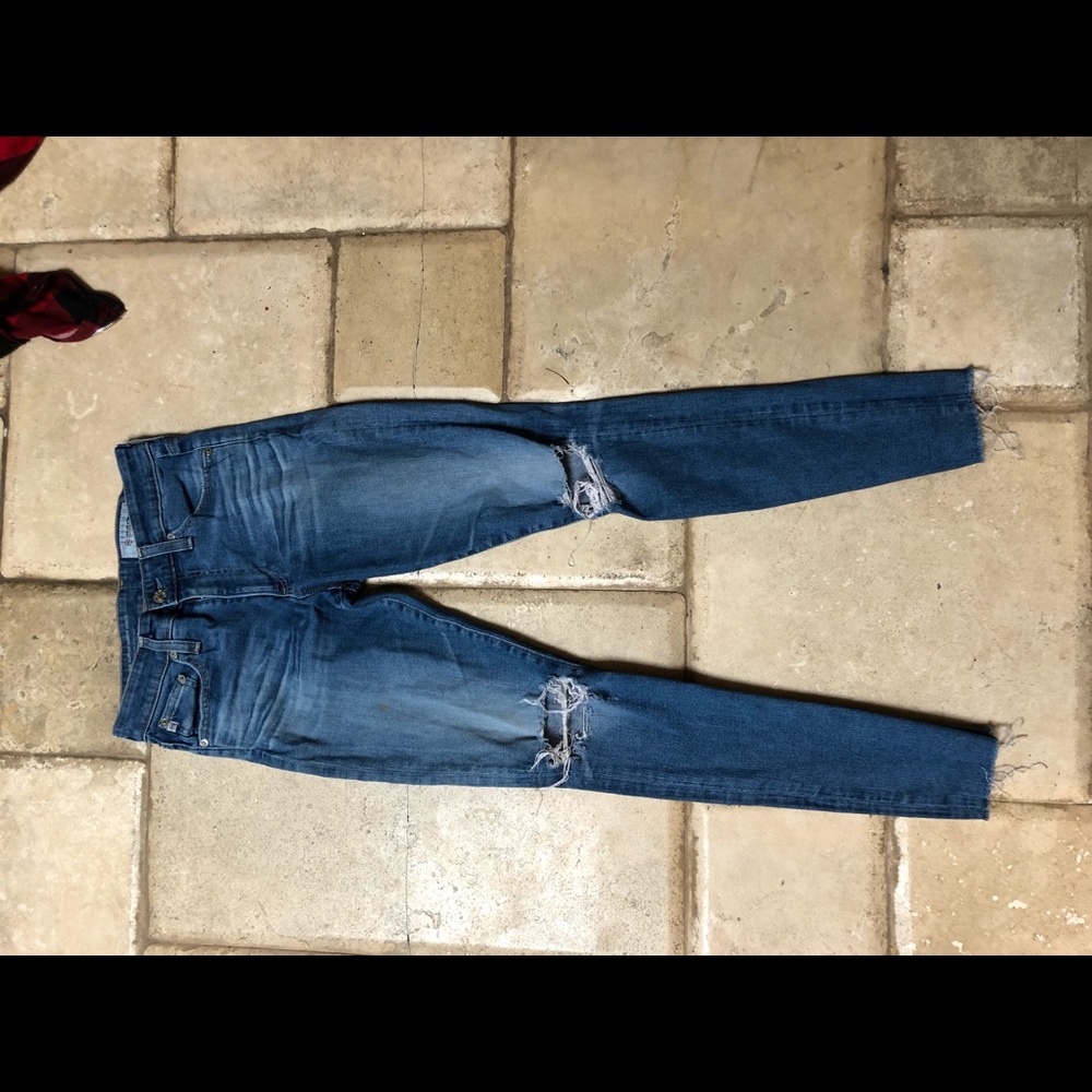High rise skinny jeans